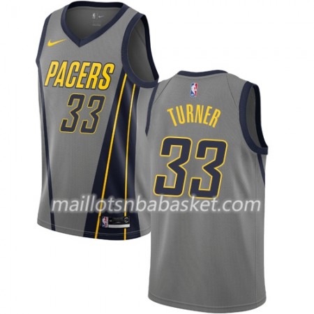 Maillot Homme Indiana Pacers Myles Turner 33 2018-19 Nike City Edition Gris Swingman